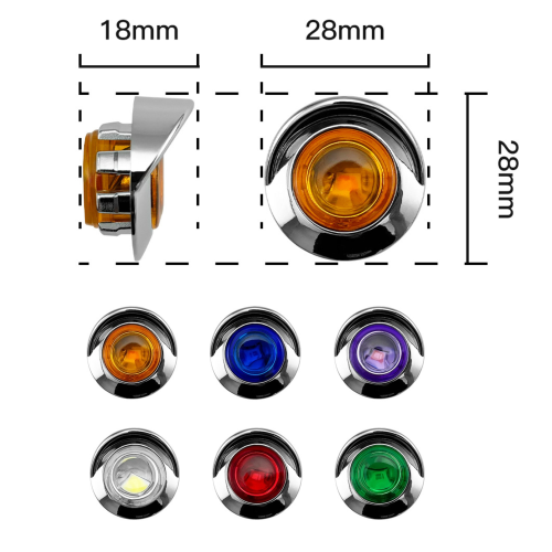 ES-TT0001 3/4 Inch Truck Side Marker Light Mini Spot Light Signal Light
